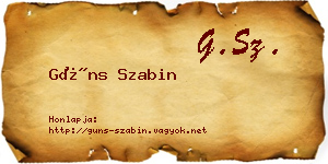 Güns Szabin névjegykártya